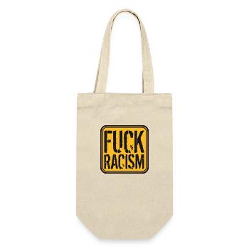 fuck banned no no racism logo text on the other hand - Gift Bag for Bottles - nature - Front
