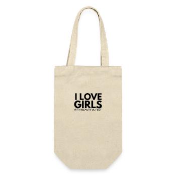 Love girls with beautiful feet - Geschenkbeutel für Flaschen - Natur - Vorne