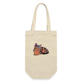 Katze - Geschenkbeutel für Flaschen - Natur - Vorne