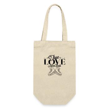 Love Figureskating Wahre Liebe vergeht nie - Geschenkbeutel für Flaschen - Natur - Vorne