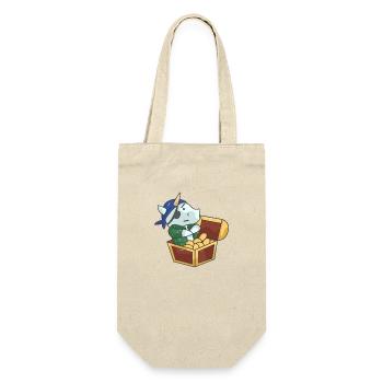Piratenkatze Pirat Einhorn Einhörner Geschenk - Geschenkbeutel für Flaschen - Natur - Vorne