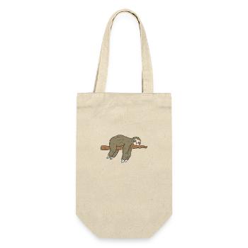 Faultier Faultiere Geschenk Sloth Ast - Geschenkbeutel für Flaschen - Natur - Vorne