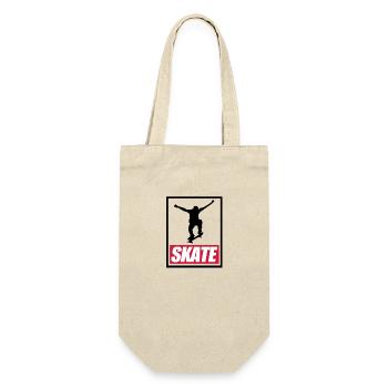Skate Skateboarder Skater Geschenk Sk8 BMX Olli - Geschenkbeutel für Flaschen - Natur - Vorne
