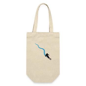 line path strokes tracks ski driving down mountain w - Gift Bag for Bottles - nature - Front