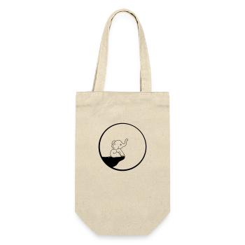 cliff elephant moon night round circle sitting sweet - Gift Bag for Bottles - nature - Front