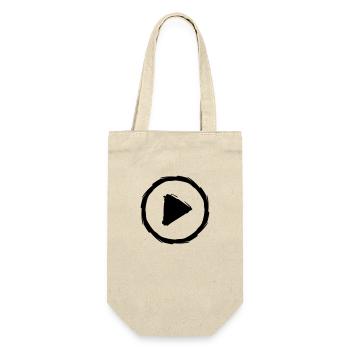 play dreieck stop taste pause musik buttons kreise - Geschenkbeutel für Flaschen - Natur - Vorne