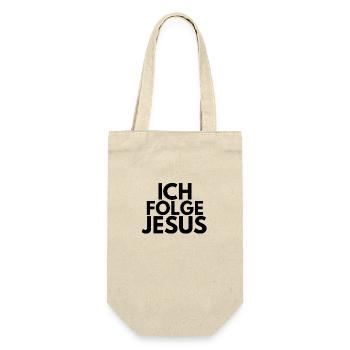 Ich folge Jesus - Geschenkbeutel für Flaschen - Natur - Vorne