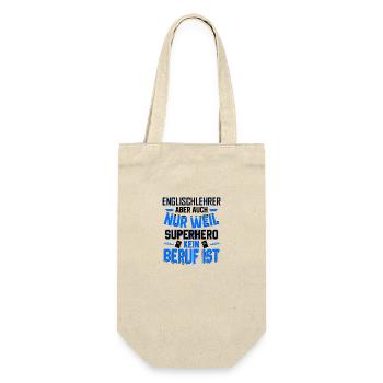 Englischlehrer Lehrer Lehrerin Englisch Geschenke - Geschenkbeutel für Flaschen - Natur - Vorne