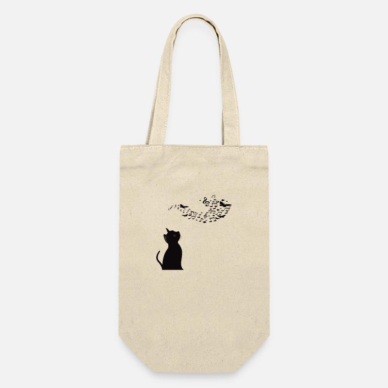 Chat avec des notes de musique - Sac à bouteille - nature