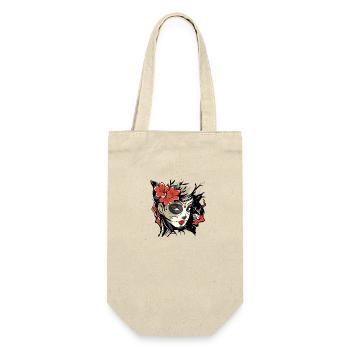 Day of the Dead,Girl,Girl Shirt Gift,Catrina - Gift Bag for Bottles - nature - Front