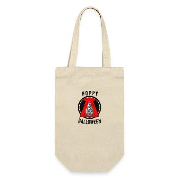 Hoppy (Happy) Halloween Pun Wortspiel Bier Hopfen - Geschenkbeutel für Flaschen - Natur - Vorne