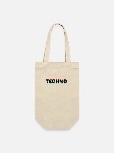 techno music design - Geschenkbeutel für Flaschen - Natur