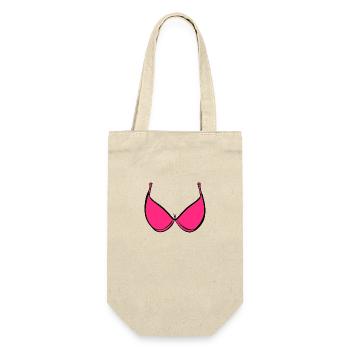 Brüste BH Rosa - Geschenkbeutel für Flaschen - Natur - Vorne