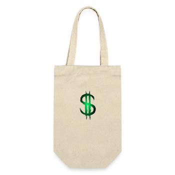 Dollarzeichen Dollar Geld Symbol - Geschenkbeutel für Flaschen - Natur - Vorne