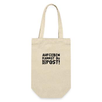 Aufgeben kannst Du bei der Post - Geschenkbeutel für Flaschen - Natur - Vorne