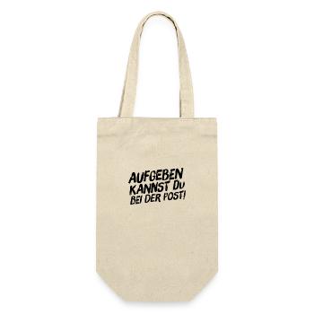 Aufgeben kannst Du bei der Post - Geschenkbeutel für Flaschen - Natur - Vorne
