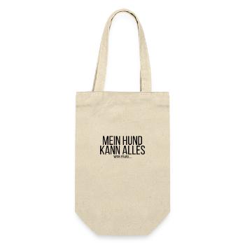 Mein Hund kann alles wenn er will... - Geschenkbeutel für Flaschen - Natur - Vorne