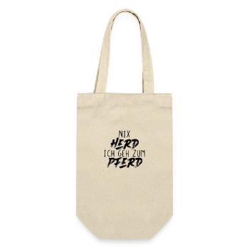 Nix Herd Ich Geh Zum Pferd - Geschenkbeutel für Flaschen - Natur - Vorne