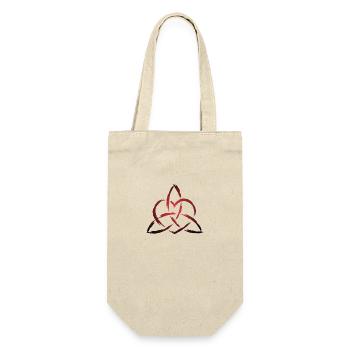 Triquetra Keltisches Herz Knoten Symbol - Geschenkbeutel für Flaschen - Natur - Vorne
