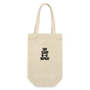 Fitness Geschenk eat sleep train repeat Sport gym1 - Geschenkbeutel für Flaschen - Natur - Vorne