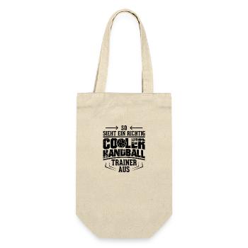Handball Trainer Spruch Handballer Sport Geschenke - Geschenkbeutel für Flaschen - Natur - Vorne