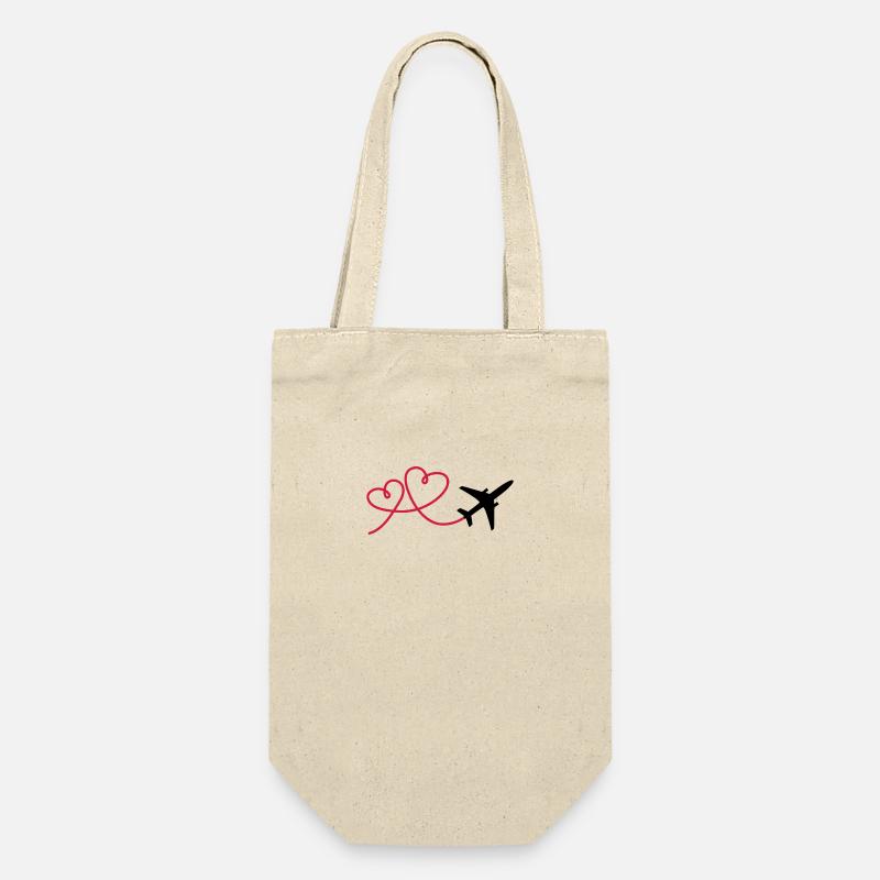 Aviateur d'avion avec coeur - Sac à bouteille - nature