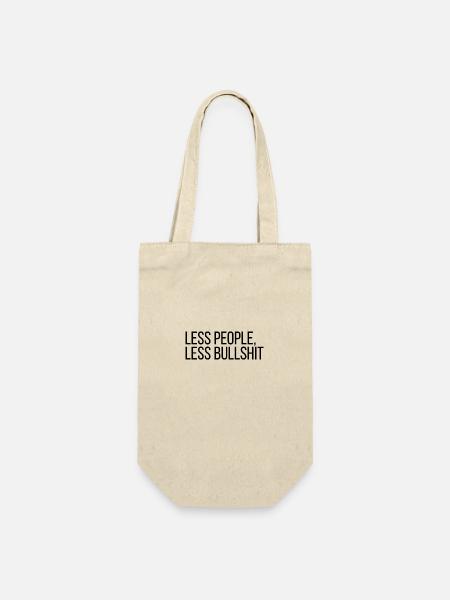 Less People Less Bullshit - Geschenkbeutel für Flaschen - Natur