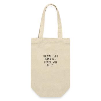 Theoretisch kann ich praktisch alles! - Geschenkbeutel für Flaschen - Natur - Vorne