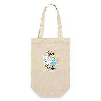 Cigogne sage-femme | Cadeau de profession d'accoucheuse - Sac à bouteille - nature - Devant