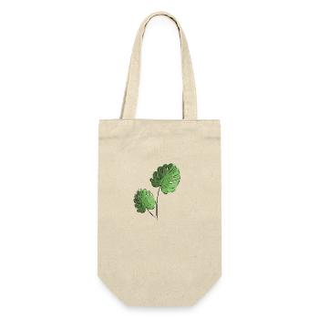 Monsetra branche avec deux feuilles - Sac à bouteille - nature - Devant