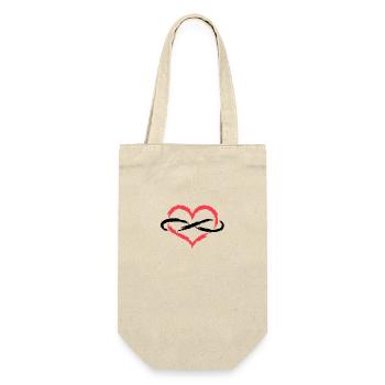 Herz Symbol Unendlich Endlos Liebe - Geschenkbeutel für Flaschen - Natur - Vorne