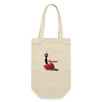 Flamenco Tänzerin 2 - Geschenkbeutel für Flaschen - Natur - Vorne