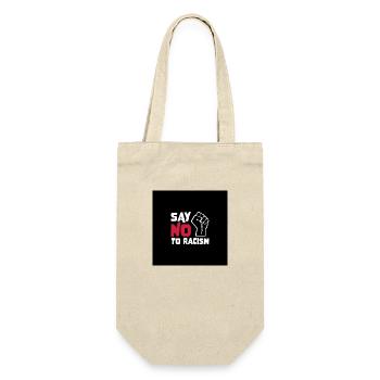 SAY NO TO RACISM quote facemask - Geschenkbeutel für Flaschen - Natur - Vorne