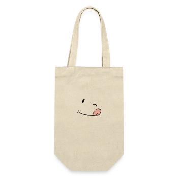 Winking and tongue-in-cheek face gift - Gift Bag for Bottles - nature - Front