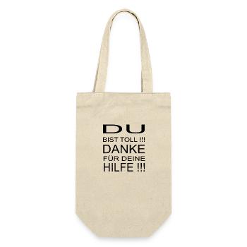 Danke für deine Hilfe Corona Mundschutz Abstand - Geschenkbeutel für Flaschen - Natur - Vorne