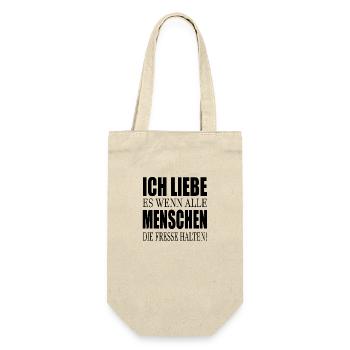 Ich liebe Menschen Fresse halten Halt s - Geschenkbeutel für Flaschen - Natur - Vorne