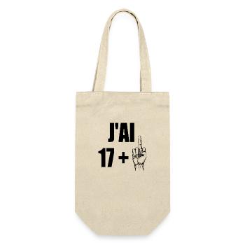 J'ai 17+1 t-shirt cadeau anniversaire majorité - Sac à bouteille - nature - Devant