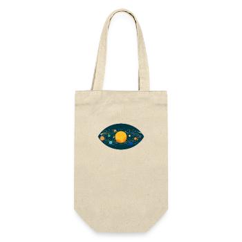 Planeten Sonnensystem Sonne Auge Erde Weltall - Geschenkbeutel für Flaschen - Natur - Vorne