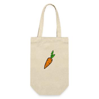 Karotte Geschenk Möhre Wurzel Gemüse Speise Gesund - Geschenkbeutel für Flaschen - Natur - Vorne