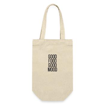 Good Food Good Mood - Geschenkbeutel für Flaschen - Natur - Vorne