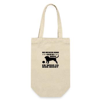 Geschenk Hund Hundeschule familie Geburtstag - Geschenkbeutel für Flaschen - Natur - Vorne
