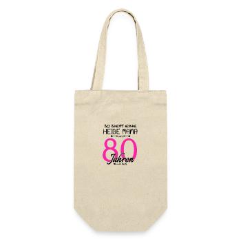 80 Jahre Geburtstag - Geschenkbeutel für Flaschen - Natur - Vorne