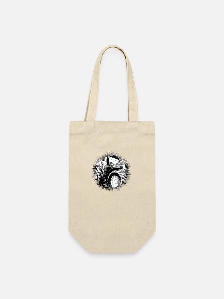 Traktor - Geschenkbeutel für Flaschen - Natur