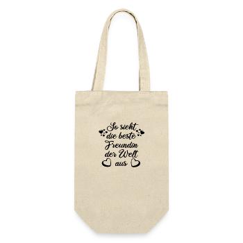 SO SIEHT DIE BESTE FREUNDIN DER WELT AUS - Geschenkbeutel für Flaschen - Natur - Vorne