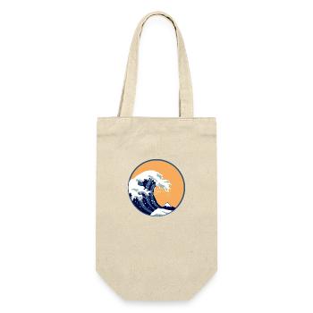 Waves The Big Wave Before Kanagawa Retro Art Gift - Gift Bag for Bottles - nature - Front