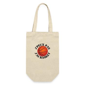 j'peux pas j'ai basket, humour, cadeau basket ball - Sac à bouteille - nature - Devant