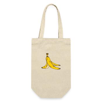 Peau de banane peau de banane attention glissante - Sac à bouteille - nature - Devant