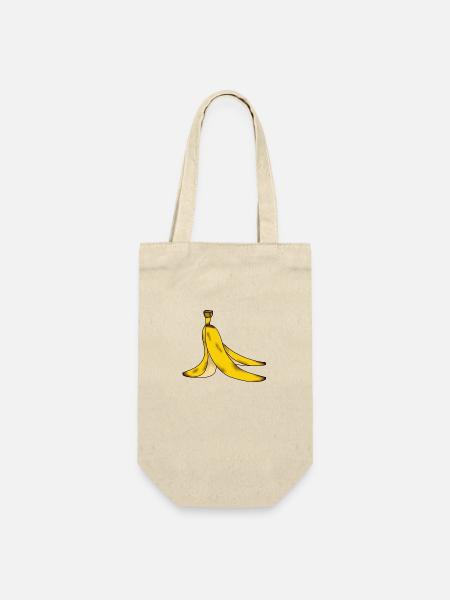 Peau de banane peau de banane attention glissante - Sac à bouteille - nature