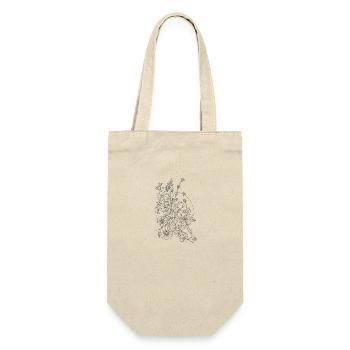 Zentangle Wildblumen mit Weißem Mond - Geschenkbeutel für Flaschen - Natur - Vorne