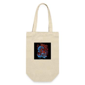 Démon japonais et koi carpes avec fleurs oni - Sac à bouteille - nature - Devant